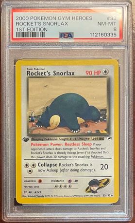 Buy Rocket's Snorlax - 33-132 - 1st Edition - PSA 8